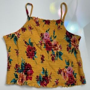 NWOT! Ambiance Floral Spaghetti Straps Halter Crop Top
